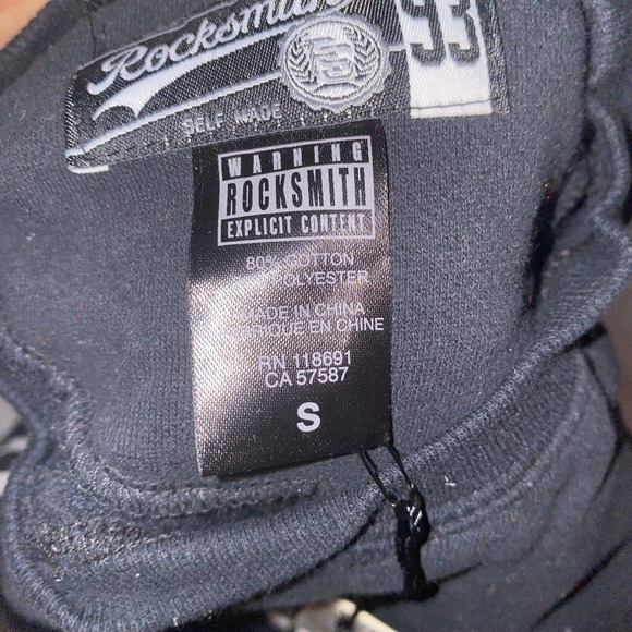 Rocksmith‎ Sweatshirt Mens Size Small Black White New Ninja - Picture 8 of 12